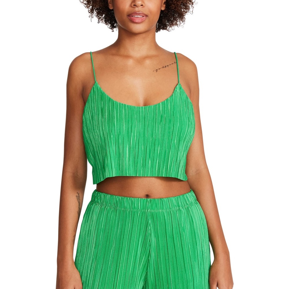 Steve Madden Gianna green plisse top